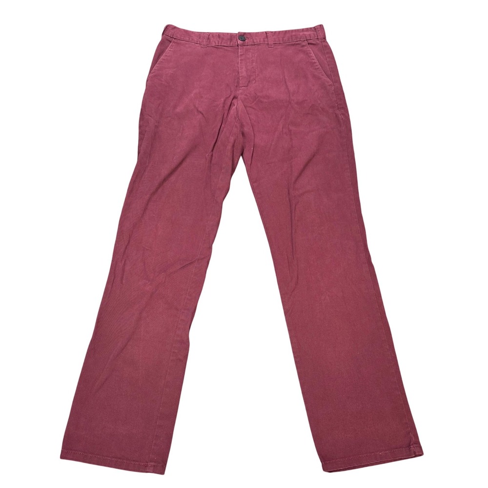 PacSun Slim Chino Pants Men's Size 31x32 Burgundy Red Stretch Cotton Blend Twill